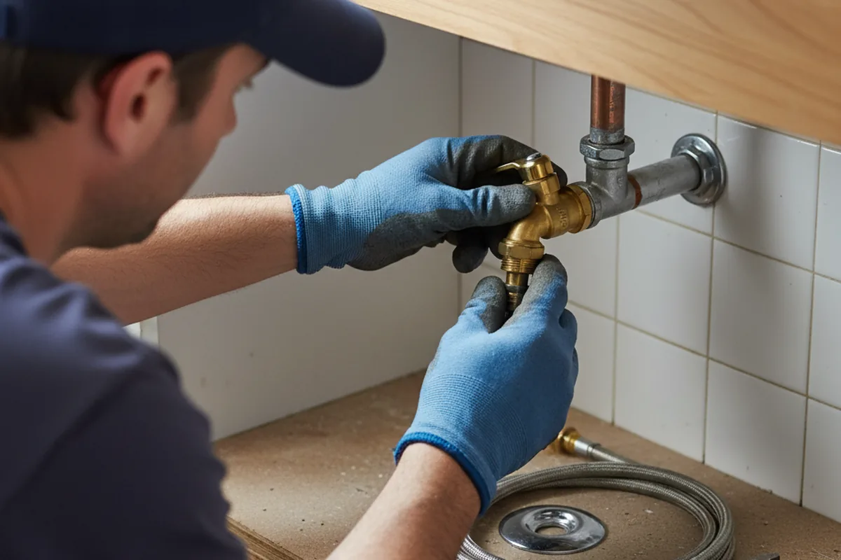 Shutoff valve and fitting work during Faucet and Fixture Repair in Sycamore